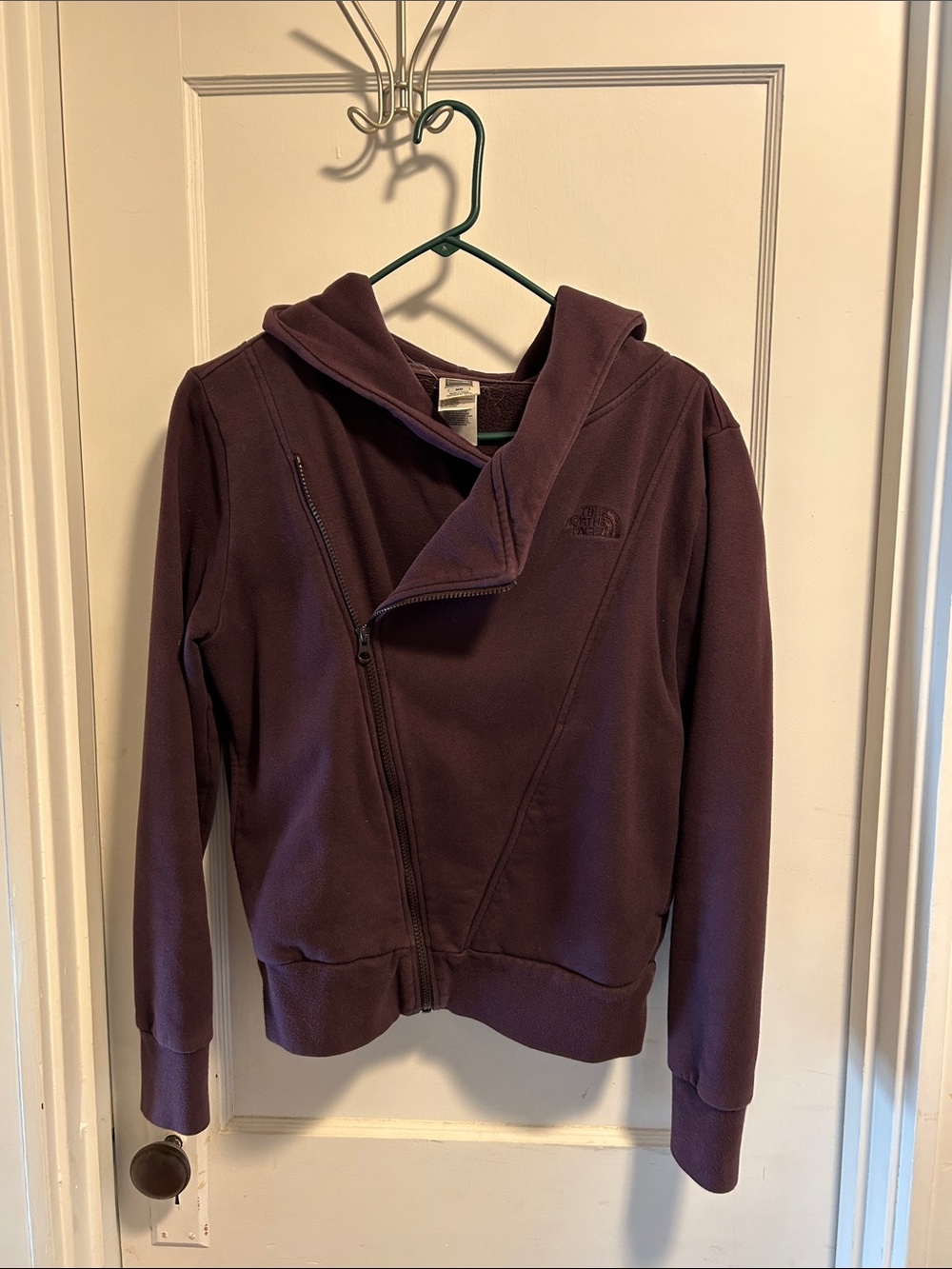 The North Face Hooded Asymmetric Zip Jacket - Plum
